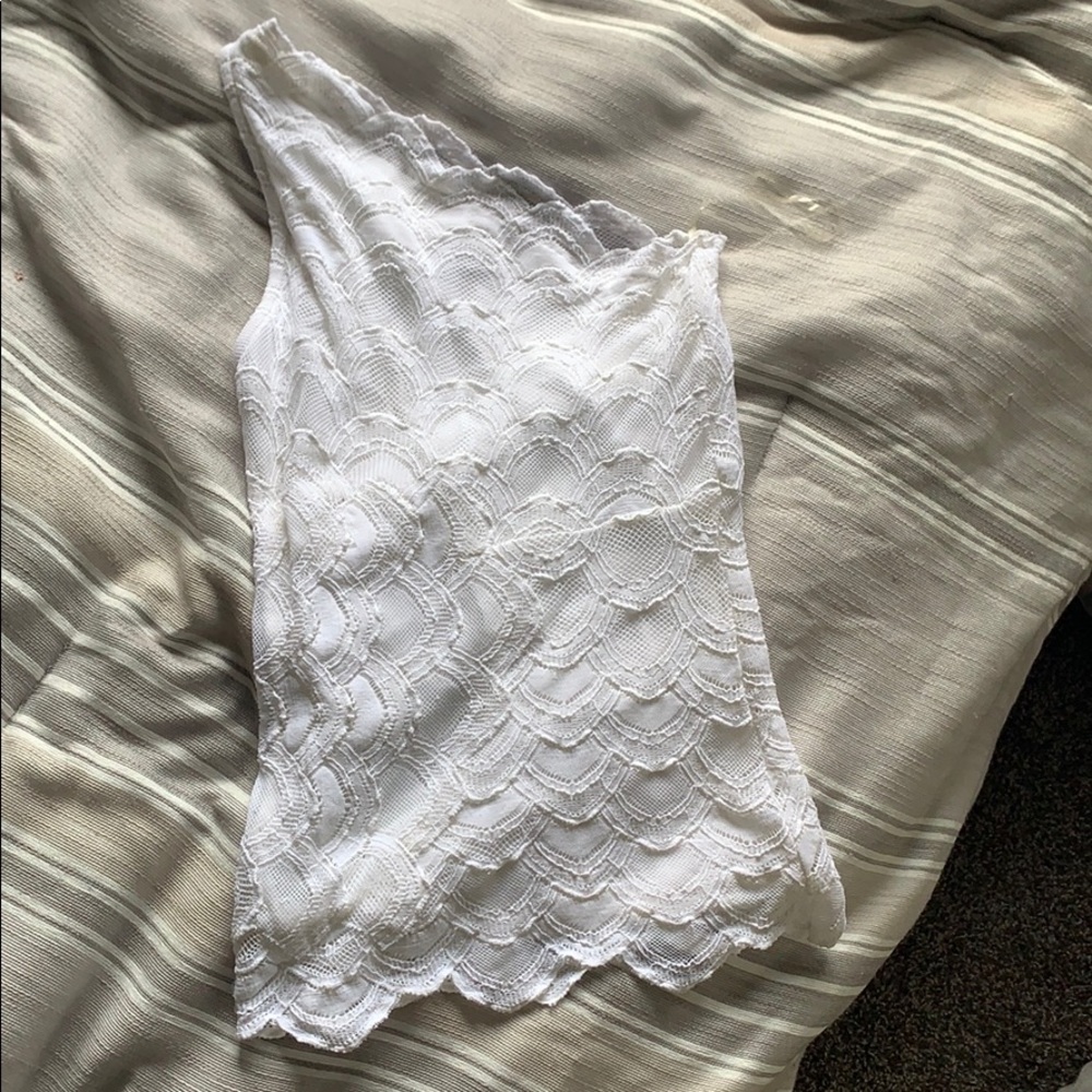 One shoulder lace tank top by Nightcap